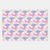 可愛お洒落い太陽に照らされた猫と冬の山 ラッピングペーパーシート (正面2)