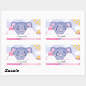 可愛お洒落い太陽に照らされた猫と冬の山 長方形シール (シート)