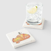 可愛お洒落い寝猫 ストーンコースター (横)