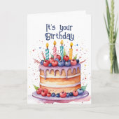 可愛お洒落い感動的食べ誕生日 シーズンカード (正面)