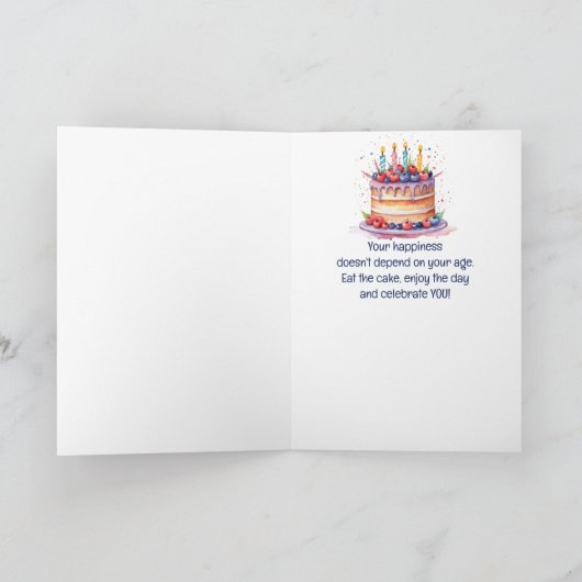 可愛お洒落い感動的食べ誕生日 シーズンカード (内部)