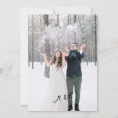 可愛お洒落い手描きキューピッド結婚スキー 招待状 (裏面)