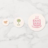 可愛お洒落い手描き誕生日テーブル紙吹雪 コンフェッティ (正面)