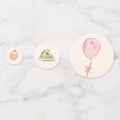 可愛お洒落い手描き誕生日テーブル紙吹雪 コンフェッティ (裏面)