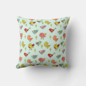 可愛お洒落い手描き鳥柄 クッション (裏面)