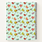 可愛お洒落い手描き鳥柄 ノートブック (裏面)