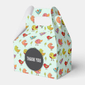 可愛お洒落い手描き鳥柄 フェイバーボックス (正面サイド)