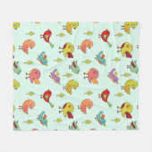 可愛お洒落い手描き鳥柄 フリースブランケット (正面(横))