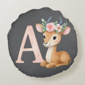 可愛お洒落い水彩文字動物子供部屋 ラウンドクッション (裏面)