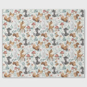 可愛お洒落い水彩木版動物愛護 ラッピングペーパー (フラット)