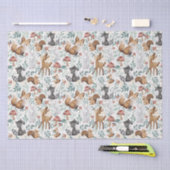 可愛お洒落い水彩木版動物愛護 薄葉紙 (クラフト)