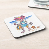 可愛お洒落い猫のビーチ コースター (左側)