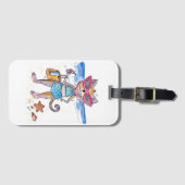 可愛お洒落い猫のビーチ ラゲッジタグ (正面横)