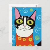 可愛お洒落い白黒ポートレート ポストカード (正面/裏面)