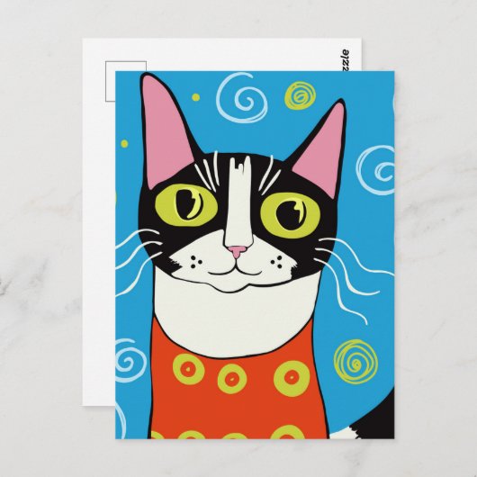 可愛お洒落い白黒ポートレート ポストカード (正面/裏面)