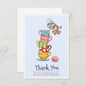 可愛お洒落い積み重ね茶碗 サンキューカード (正面/裏面)