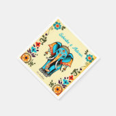 可愛お洒落い結婚インディアンの華美象 スタンダードカクテルナプキン (角)