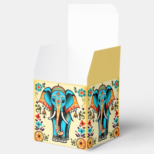 可愛お洒落い結婚インディアンの象感謝してい君 フェイバーボックス (オープン)