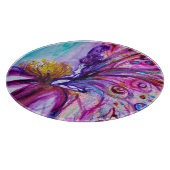 可愛お洒落い花の妖精ピンク、金ゴールドのキラキラ カッティングボード (角)