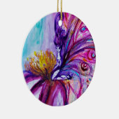 可愛お洒落い花の妖精ピンク、金ゴールドのキラキラ セラミックオーナメント (右)