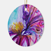 可愛お洒落い花の妖精ピンク、金ゴールドのキラキラ セラミックオーナメント (左)