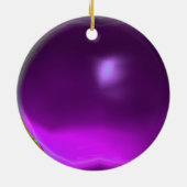 可愛お洒落い花の妖精ピンク、金ゴールドのキラキラ セラミックオーナメント (裏面)