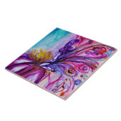 可愛お洒落い花の妖精ピンク、金ゴールドのキラキラ タイル (側面)