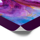 可愛お洒落い花の妖精ピンク、金ゴールドのキラキラ ポスター (角)