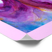 可愛お洒落い花の妖精ピンク、金ゴールドのキラキラ ポスター (角)