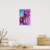 可愛お洒落い花の妖精ピンク、金ゴールドのキラキラ ポスター (キッチン)