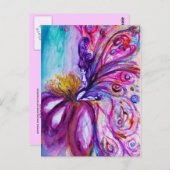 可愛お洒落い花の妖精ピンク、金ゴールドのキラキラ ポストカード (正面/裏面)