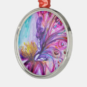 可愛お洒落い花の妖精ピンク、金ゴールドのキラキラ メタルオーナメント (左)