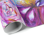 可愛お洒落い花の妖精ピンク、金ゴールドのキラキラ ラッピングペーパー (ロールコーナー)