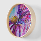 可愛お洒落い花の妖精ピンク、金ゴールドのキラキラ 壁時計 (傾斜)