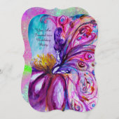 可愛お洒落い花の妖精ピンク、金ゴールドのキラキラ 招待状 (正面/裏面)