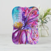 可愛お洒落い花の妖精ピンク、金ゴールドのキラキラ 招待状 (スタンド正面)