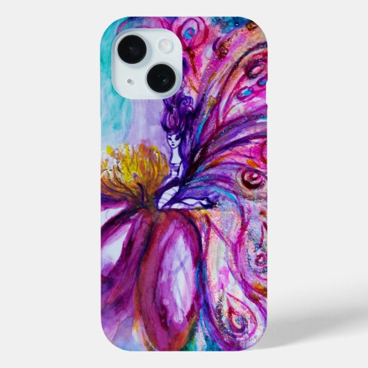 可愛お洒落い花の妖精ピンク、金ゴールドのキラキラ Case-Mate iPhoneケース (裏面)