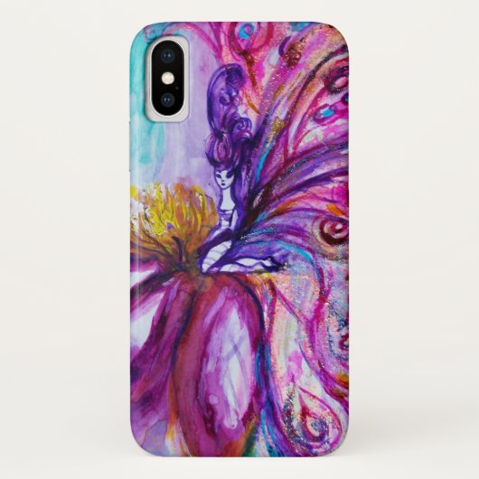 可愛お洒落い花の妖精ピンク、金ゴールドのキラキラ Case-Mate iPhoneケース (裏面)