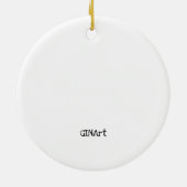 可愛お洒落い茶色の犬と灰色の猫 セラミックオーナメント (裏面)