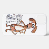 可愛お洒落い茶色の犬と灰色の猫 Case-Mate iPhoneケース (裏面 (横))