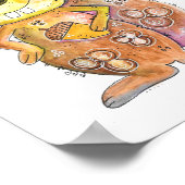 可愛お洒落い茶色リス ポスター (角)