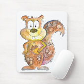 可愛お洒落い茶色リス マウスパッド (マウス)
