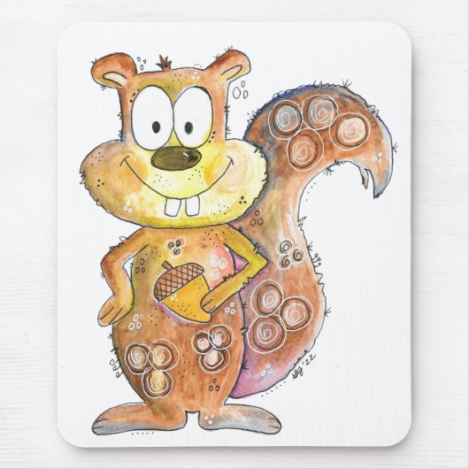 可愛お洒落い茶色リス マウスパッド (正面)