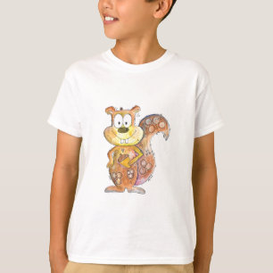 可愛お洒落い茶色リス Tシャツ