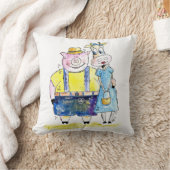 可愛お洒落い豚と牛 クッション (ブランケット)