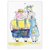 可愛お洒落い豚と牛 クリップボード (裏面)