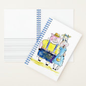 可愛お洒落い豚と牛 ノートブック (内側)