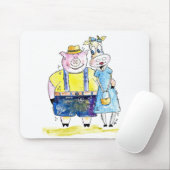 可愛お洒落い豚と牛 マウスパッド (マウス)