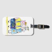 可愛お洒落い豚と牛 ラゲッジタグ (正面横)