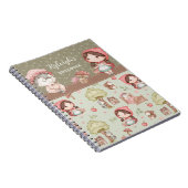 可愛お洒落い赤い乗馬フードストーリーブック ノートブック (右側)